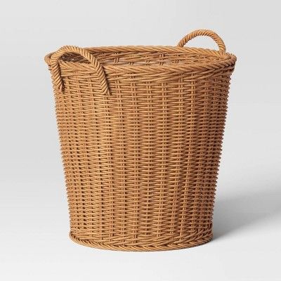 Large Rattan Weave Tapered Basket Light Brown - Threshold&#8482; | Target