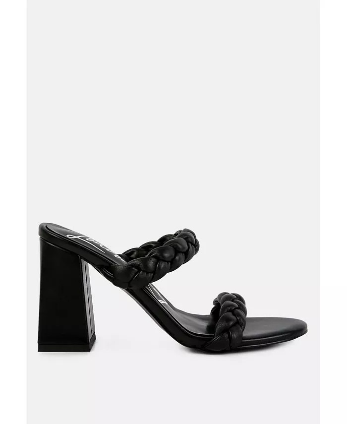 London Rag Mi Amor Braided Strap Triangular Block Heels Sandals - Macy's | Macy's