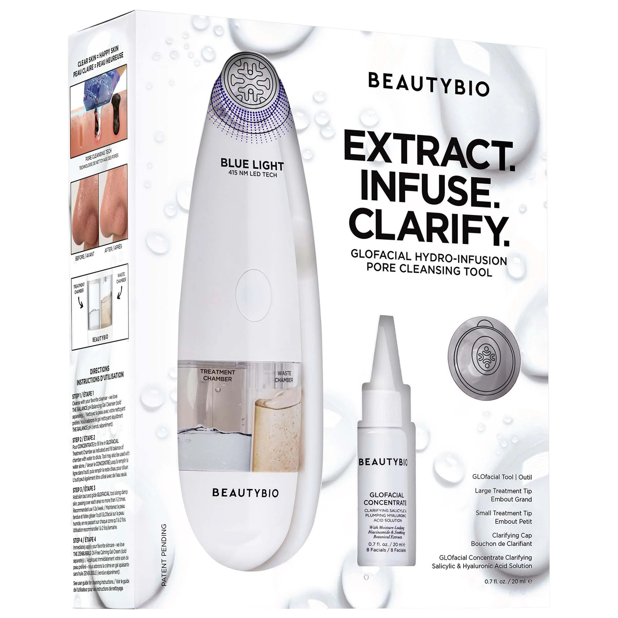BeautyBio GLOfacial Hydro-Infusion Pore Cleansing + Blue LED Clarifying Tool | Sephora (US)