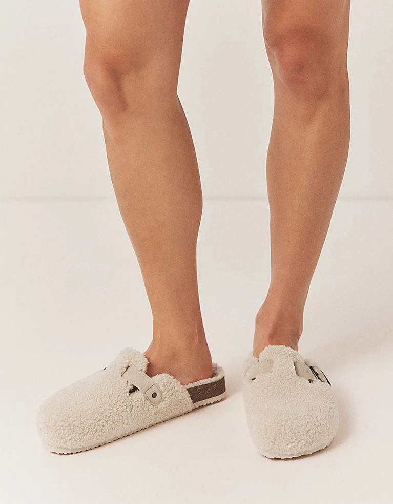 Borg Corkbed Mule Slippers | The White Company UK & ROW