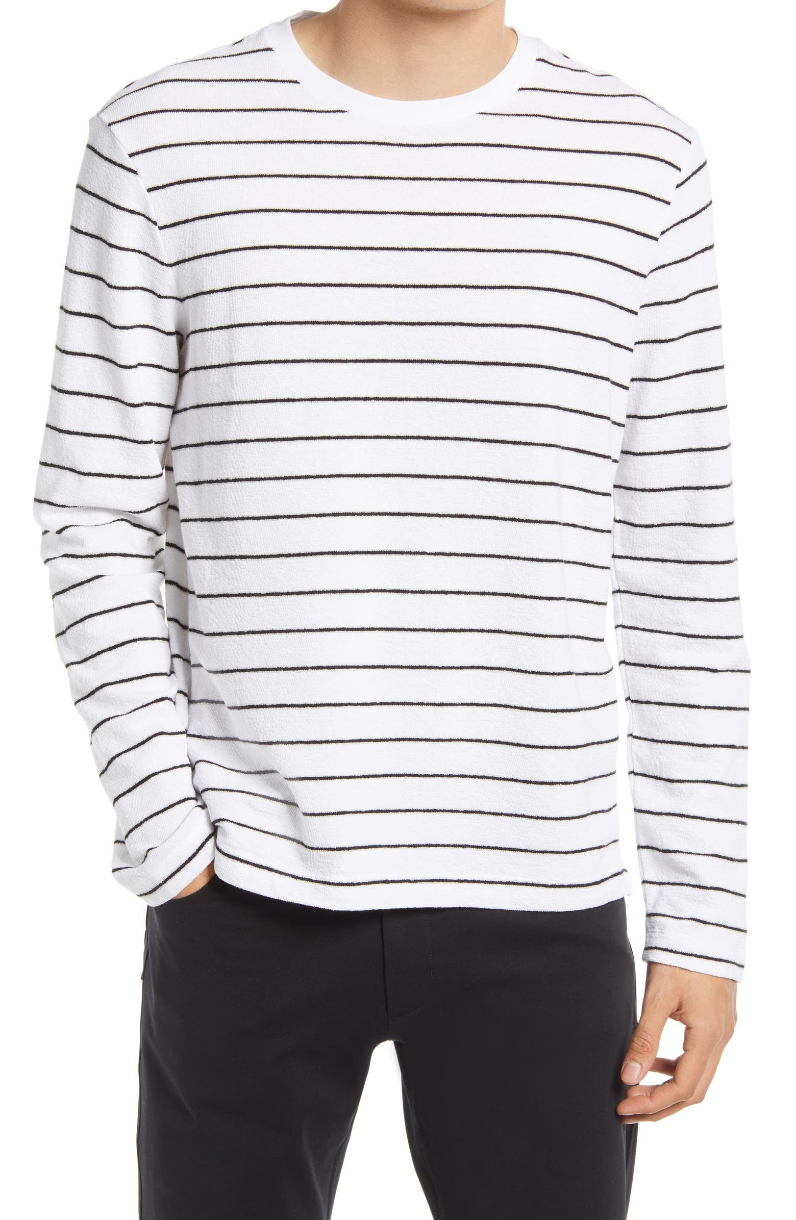 Slim Fit Stripe Long Sleeve Cotton T-Shirt | Nordstrom