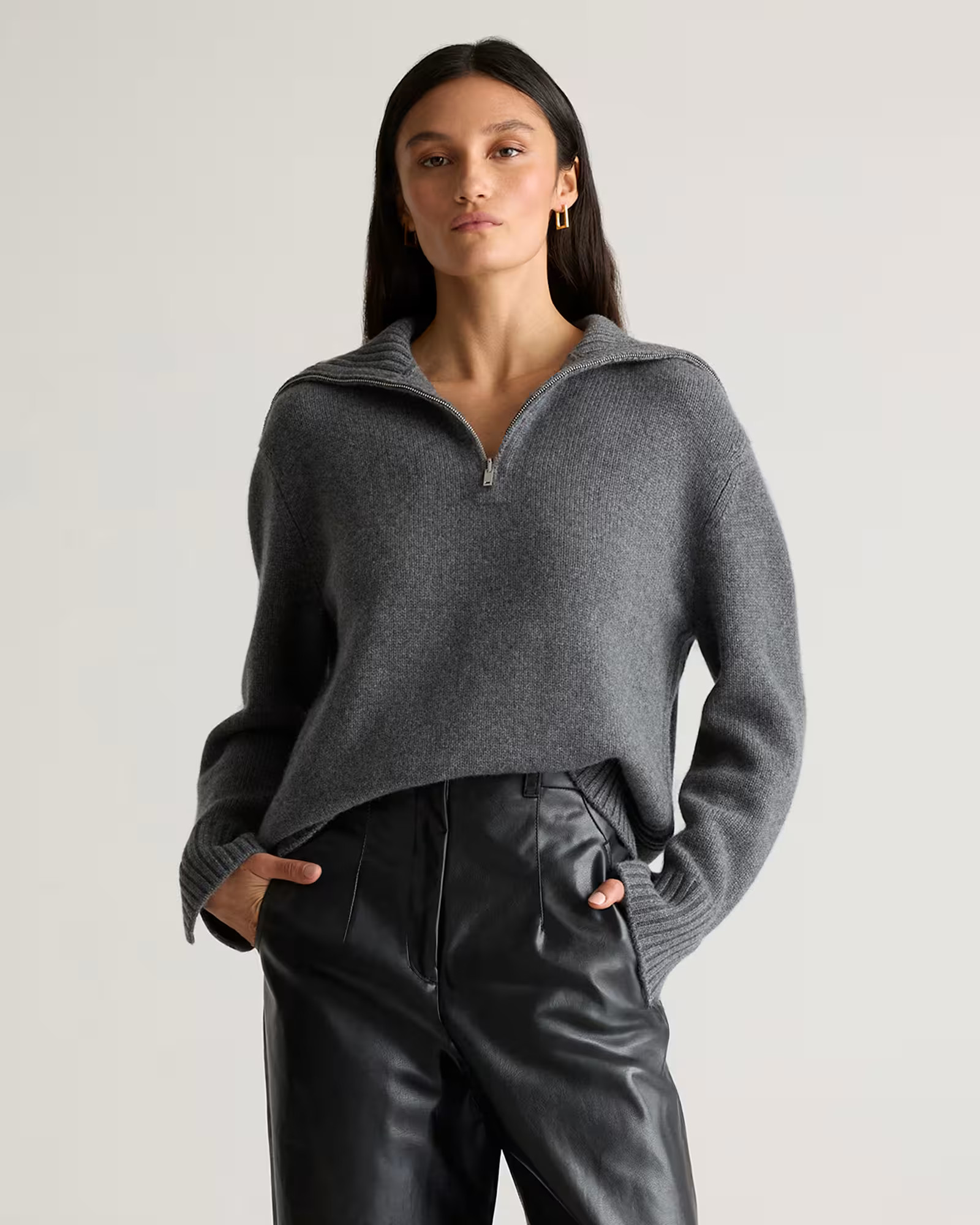 Luxe Baby Cashmere Quarter Zip Sweater | Quince