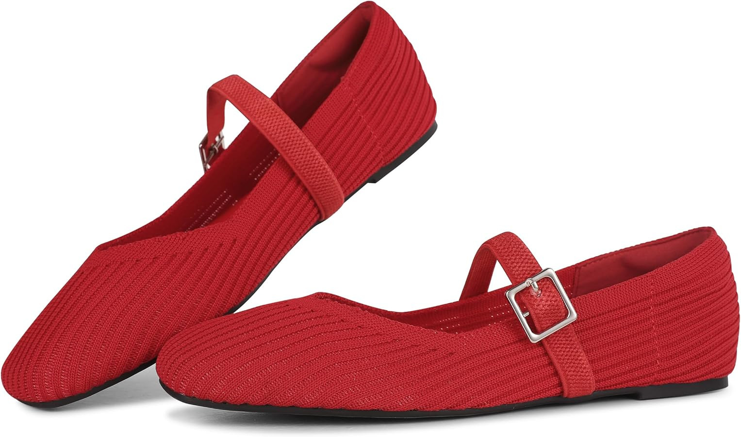 CELNEPHO Flats for Women Square Toe Ballet Flats Shoes Comfortable Dressy Knit Flats for Women Ar... | Amazon (US)