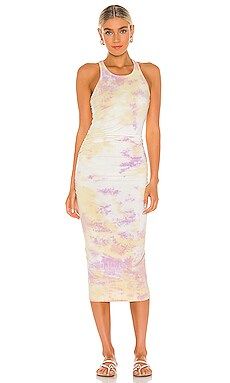 Michael Stars x REVOLVE Tie Dye Midi Dress in Lilac & Volt from Revolve.com | Revolve Clothing (Global)