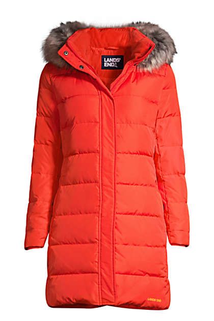 Women's 600 Down Winter Long Coat with Hood | Lands' End (US)