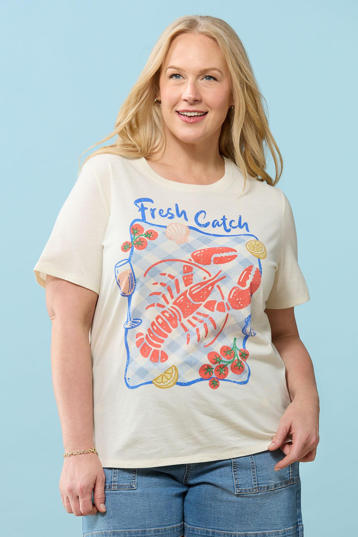 Plus Size Fresh Catch Tee | Cato Fashions