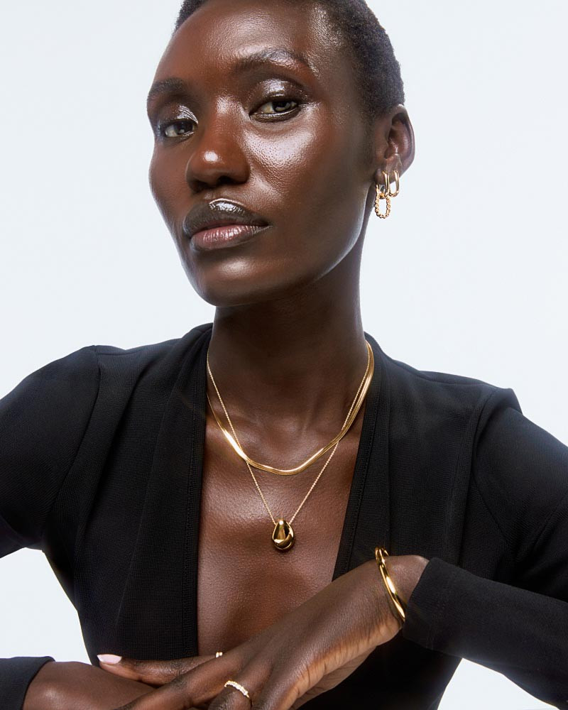 This gold pendant necklace is the elegant addition your look needs. Dipped in 14k gold, this pend... | Ana Luisa