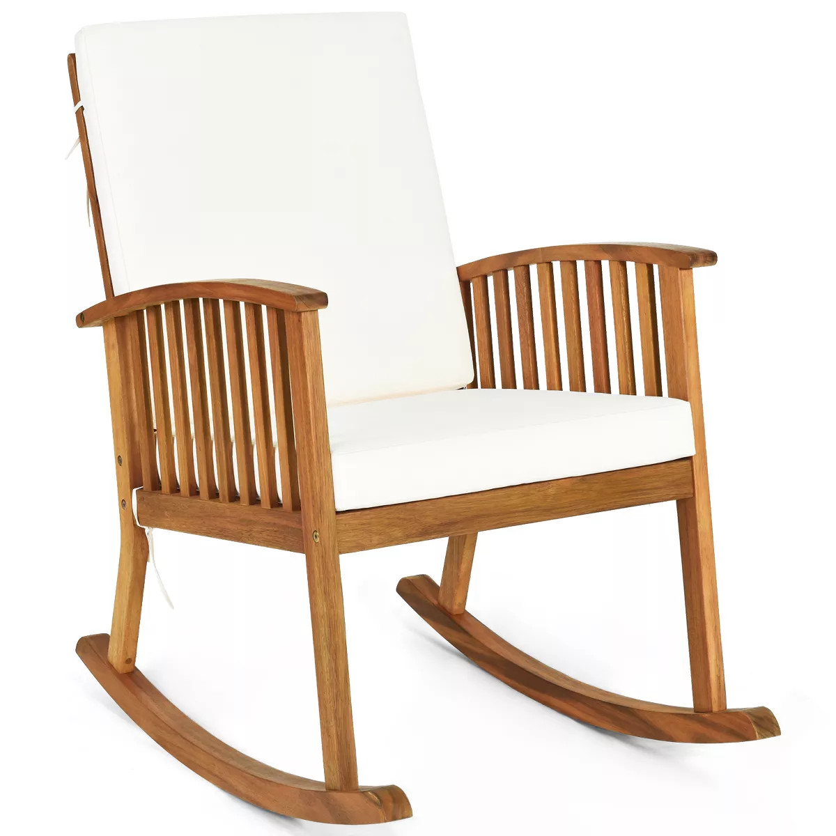 Patio Rocking Chair Acacia Wood Rocker w/ Seat & Back Cushions Safe & Comfortable Rocking | Target