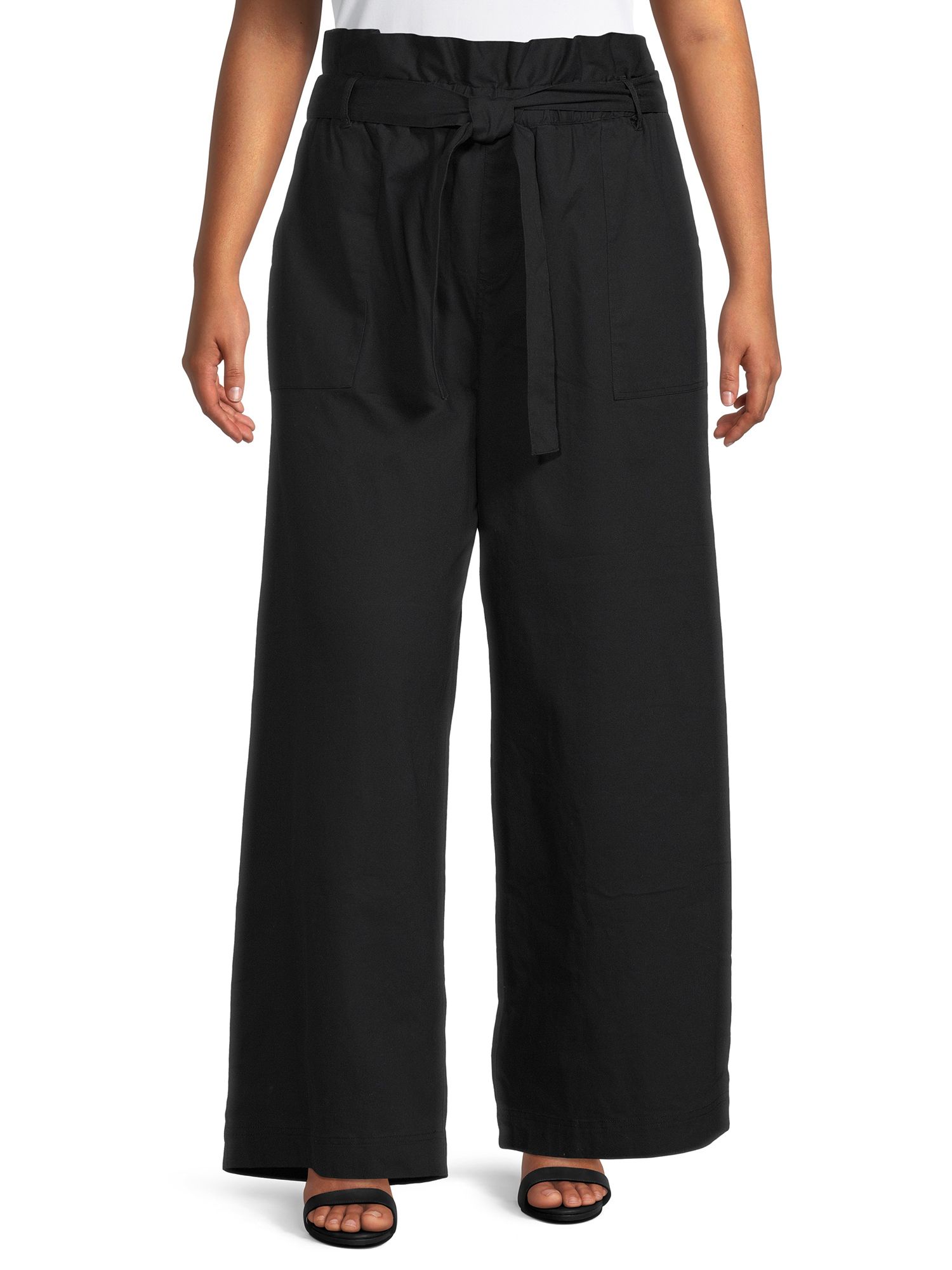 The Get Women's Plus Size Paperbag Waist Pants | Walmart (US)