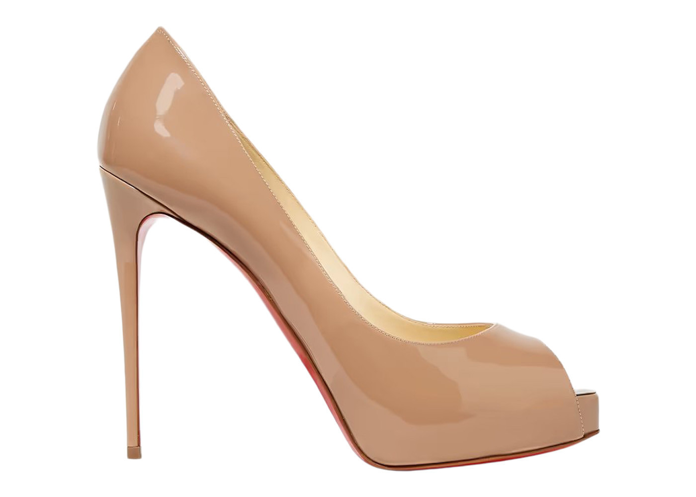 Women's Christian Louboutin New Very Prive 120 Pump Patent Leather Sneakers in Nude/Red | StockX