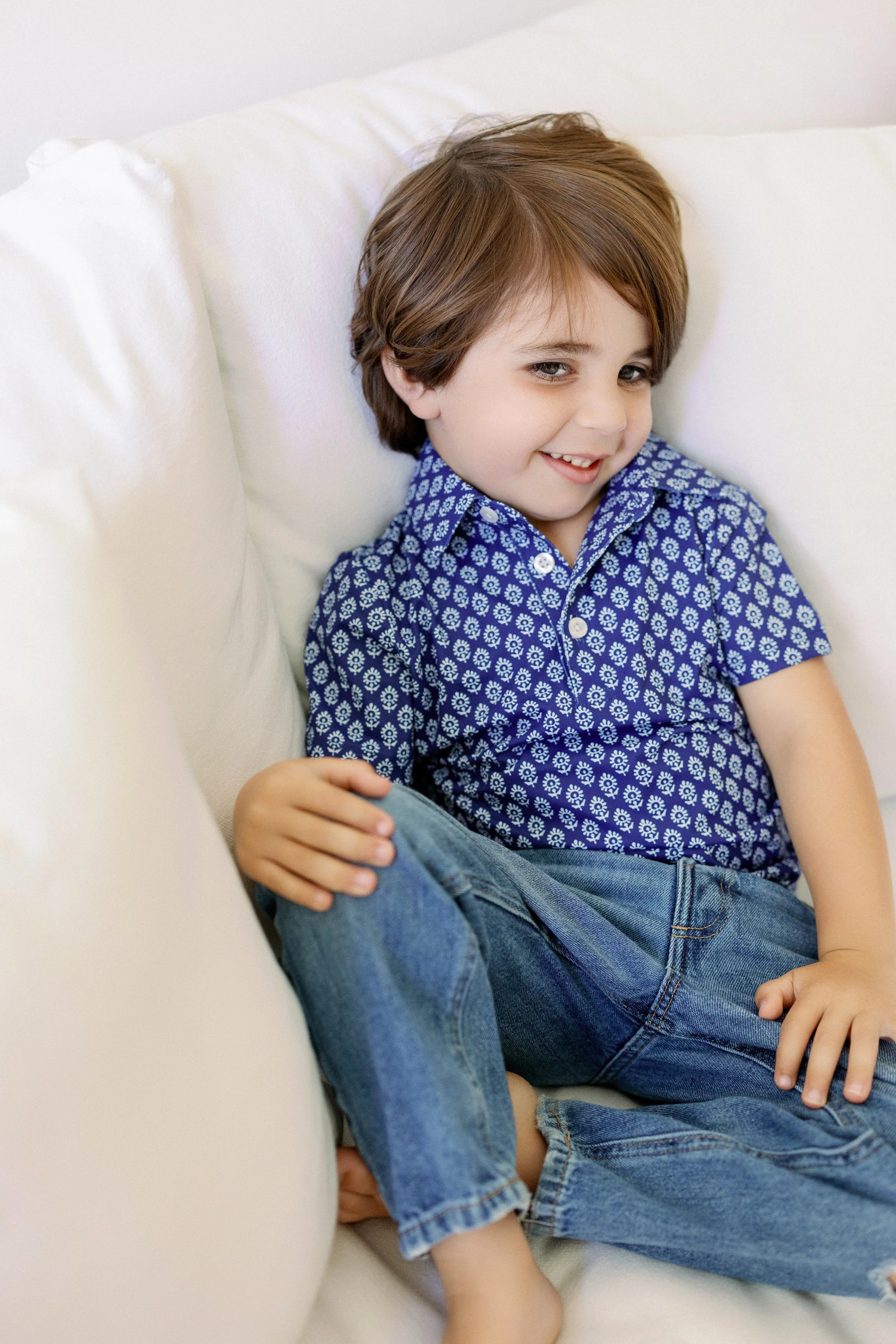 Sterling Block Print Boys' Polo | Poppy Kids Co