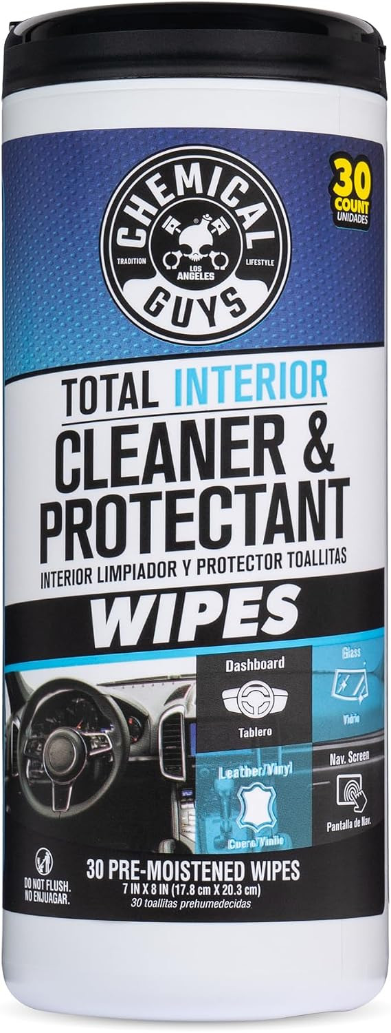 Chemical Guys, Total Interior Cleaner & Protectant Canister Wipes, 30 Count | Amazon (US)