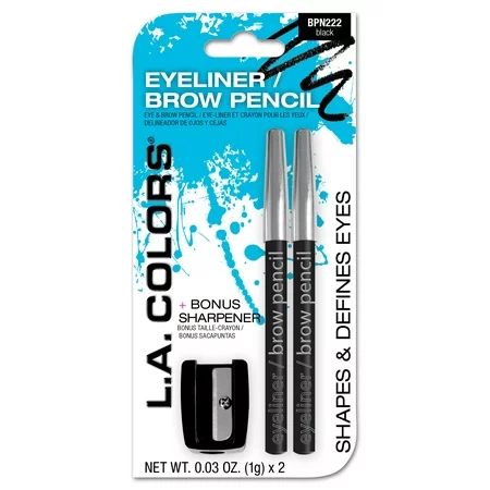 LA Colors Eyeliner, Brow Pencil & Sharpener, Black | Walmart (US)