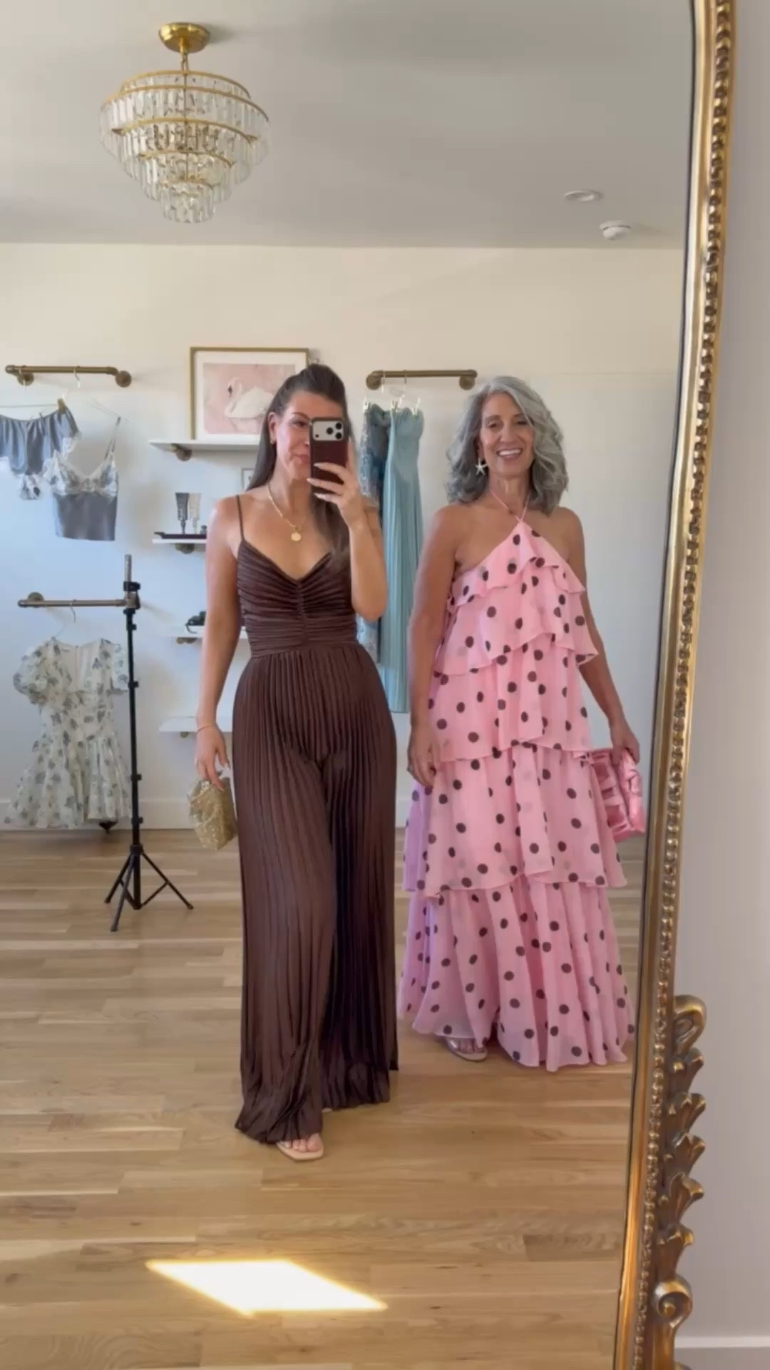 Mom and me brown pleated jumpsuit & pink polka dot spring event and wedding guest dresses

Wearing my usual size small
Mom wears a medium

vici code: emerson30

Wedding guest
Formal event
Spring event
Mother of the bride
Floral
Cocktial
Special occasion

#LTKFormal #LTKStyle #LTKDress