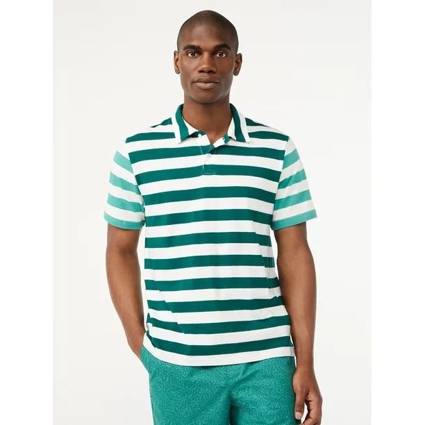 Free Assembly Men's Colorblocked Striped Polo Shirt - Walmart.com | Walmart (US)