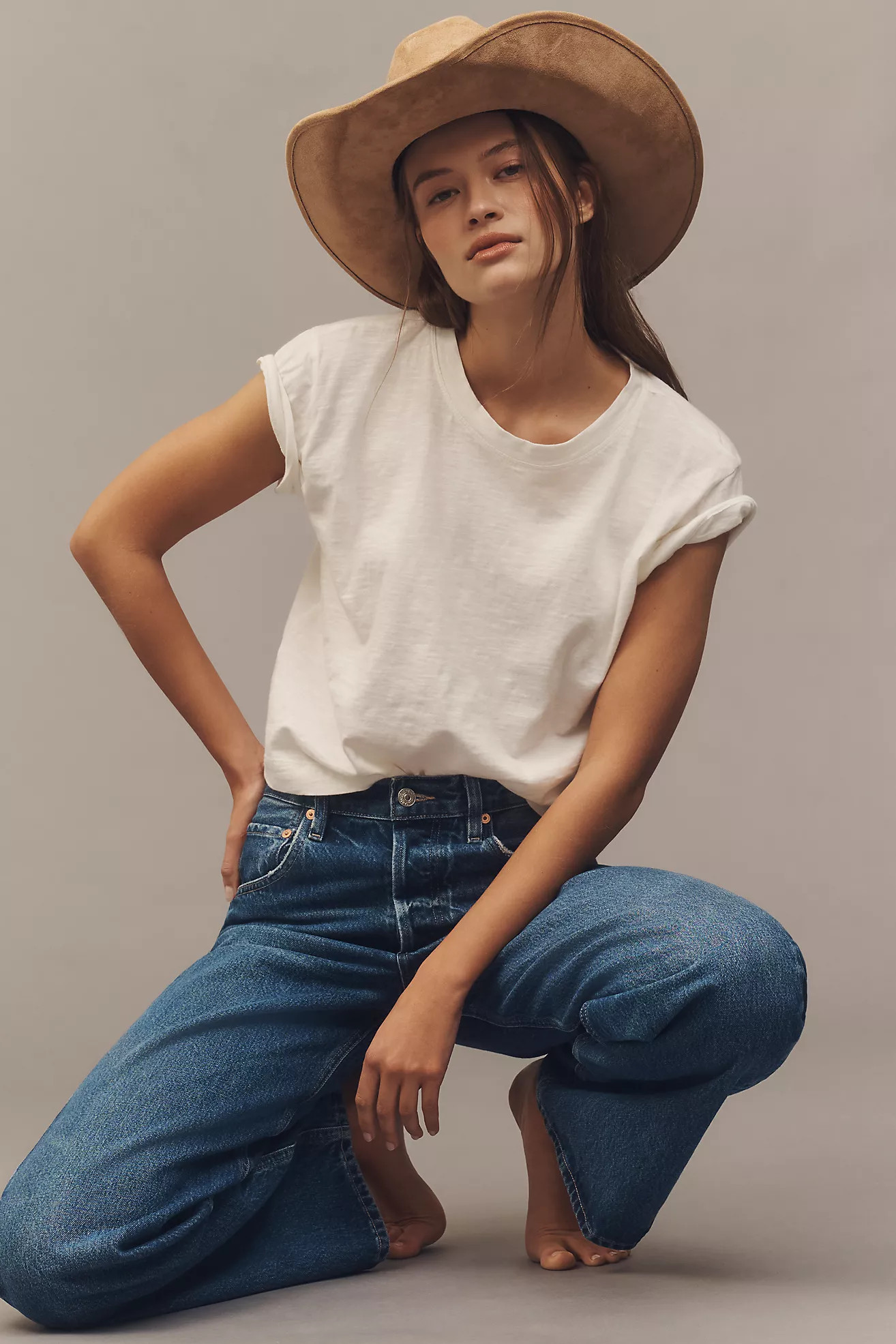 The Billy Regenerative Cotton Crew Tee by Pilcro | Anthropologie (US)