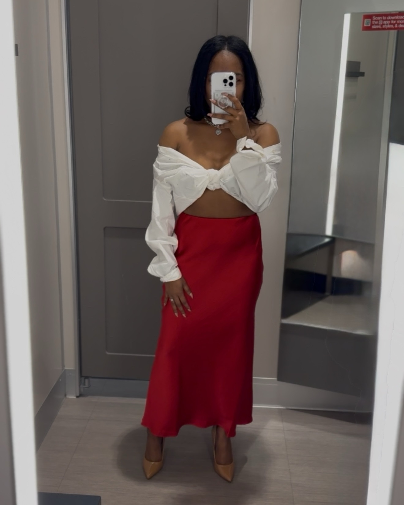 ✨ Wardrobe remix alert! ✨
I transformed this Future Collective™ Embellished Button-Down Shirt into an off-the-shoulder crop top, styled perfectly with the A New Day™ Satin Maxi Slip Skirt for a bold, chic vibe.

This shirt’s oversized fit and embellishments give you endless possibilities—wear it as a tunic, crop it, or style it your way! The skirt’s silky fabric and high-rise silhouette make it a must-have for versatile styling.

Shop both pieces and elevate your wardrobe 🤍♥️

#LTKstyle #LTKunder50 #DIYFashion #FutureCollective #ANewDayStyle

#LTKStyleTip #LTKHoliday #LTKSeasonal