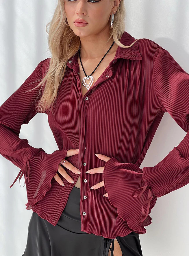 Ravil Shirt Wine | Princess Polly US