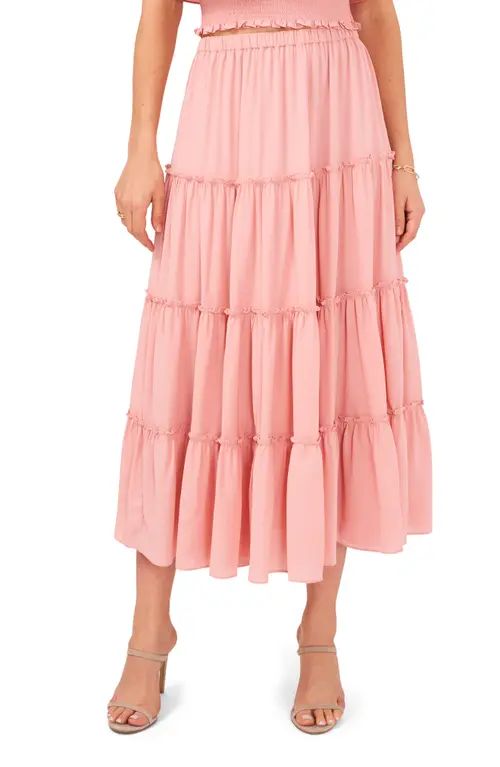 1.STATE Tiered Maxi Skirt in Pink at Nordstrom, Size Medium | Nordstrom