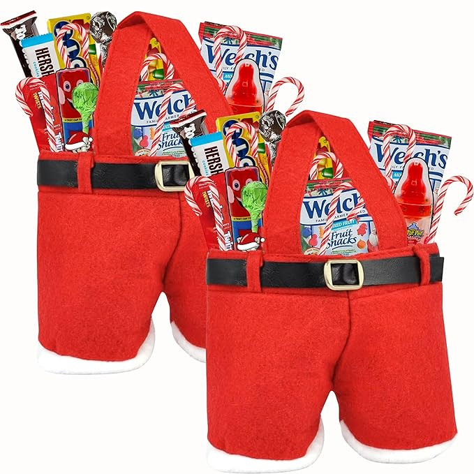 Christmas Candy Filled Santa Pants, 2 Count, Variety Assortment Prefilled Stocking Stuffers, Holi... | Amazon (US)