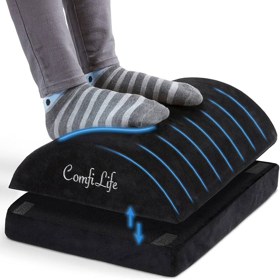 ComfiLife Ergonomic Under Desk Foot Rest for Office Use – Adjustable Height Memory Foam Foot St... | Amazon (US)