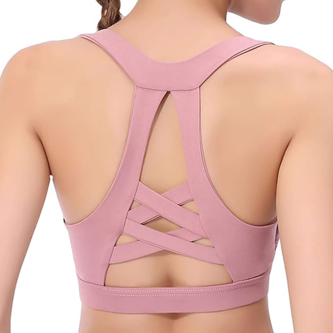 Cagog Sports Bra for Women Wirefree Padded Yoga Bras with Removable Cups Strappy Workout Running ... | Amazon (US)