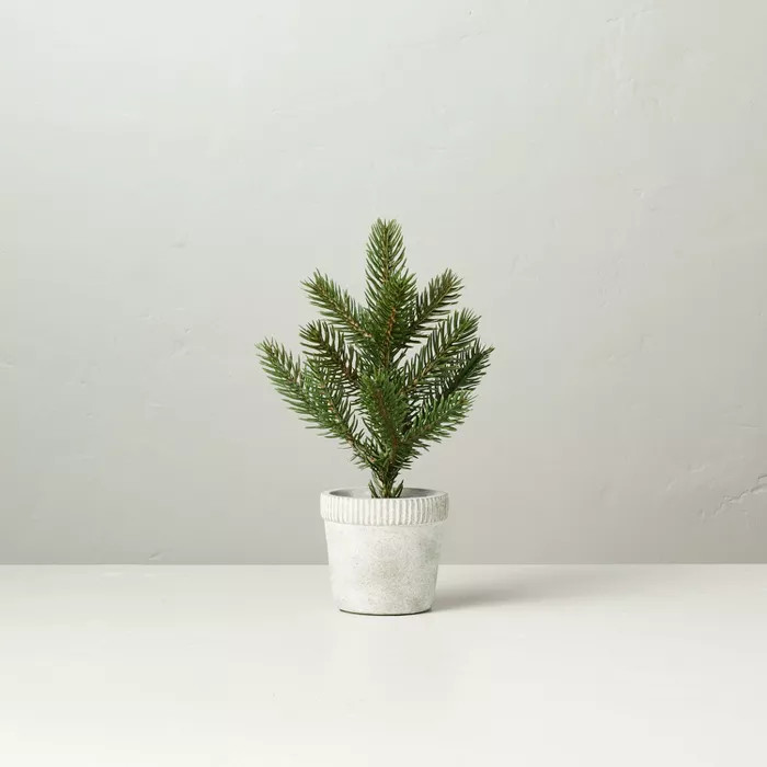Faux Pine Tree in Washed Cement Pot - Hearth & Hand™ with Magnolia | Target