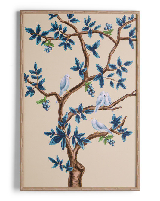 24x36 Neutral Love Birds Bamboo Blonde Framed Wall Art | Home | Marshalls | Marshalls