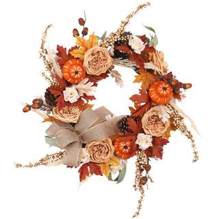 22" Rose, Pumpkin & Foliage Wreath by Ashland® | Michaels | Michaels Stores