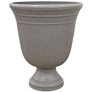 Vigoro Westpoint 16 in. Dia Grey Composite Urn Planter with Pedestal (2-Pack) K90101P-120R - The ... | The Home Depot