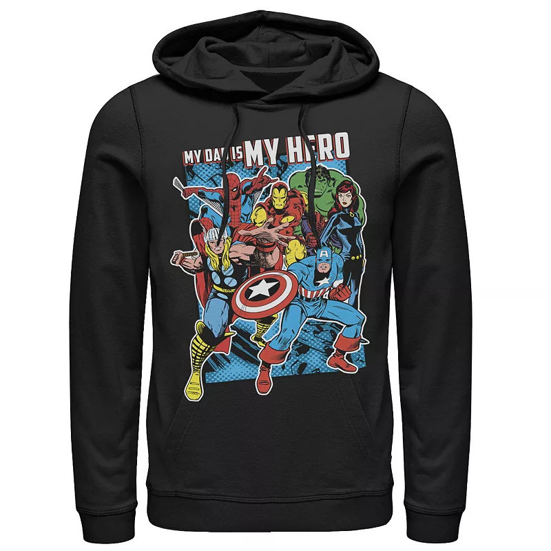 Men's Marvel Heros My Dad My Hero Father's Day Hoodie, Size: XXL, Black | Kohl's