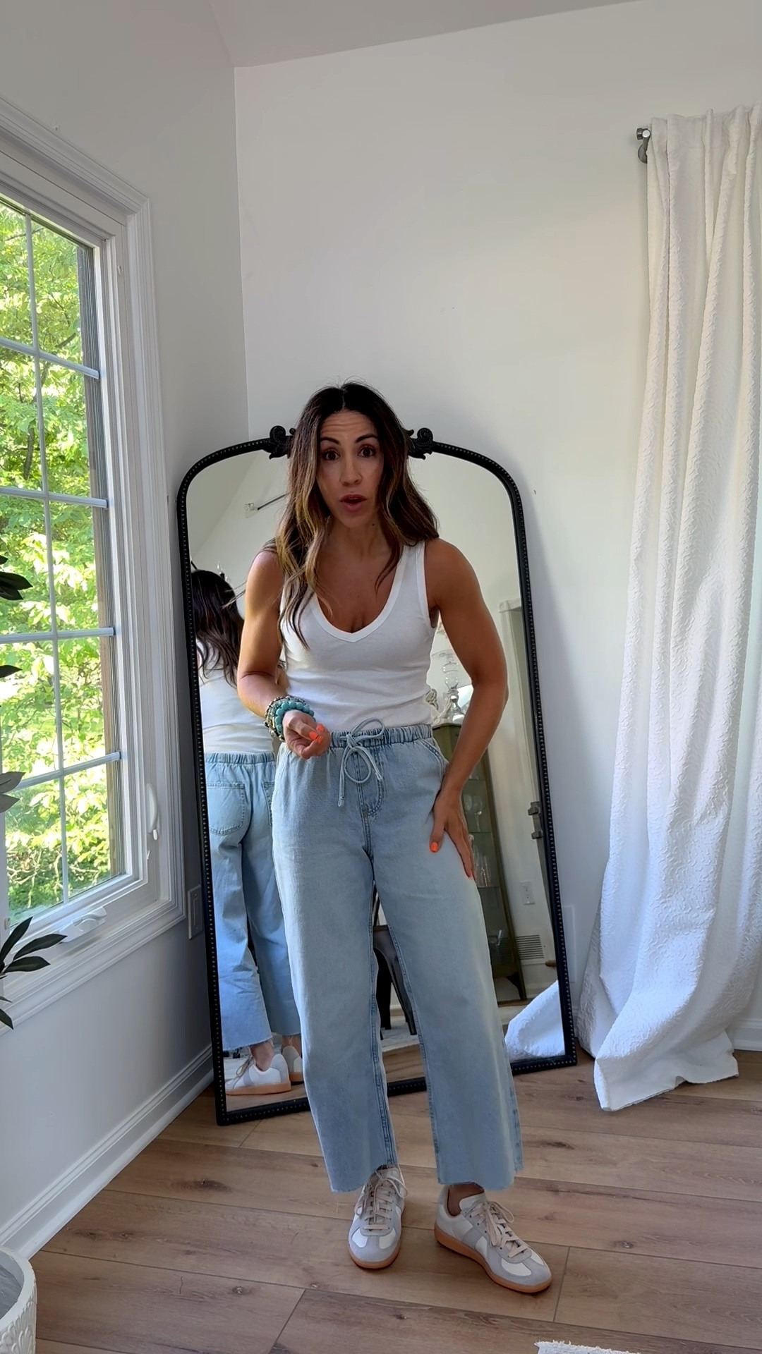 Gap jeans Xs petite (prefer small petite). Tops small. Aerie jeans Xs short. Sandals TTS. Sneakers size down half.

Gap code: PERK. Jewelry code HOUSEOFLEO20. Bag code TAMMY20. Sweater code FP26 for 25% off $150

#LTKSaleAlert #LTKOver40 #LTKPetite

#LTKSaleAlert #LTKOver40 #LTKPetite