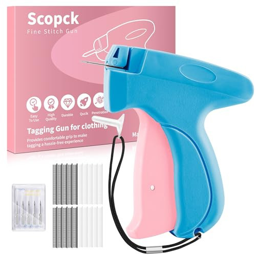 Stitch Gun for Clothes - Handheld Stitch Gun Quick Clothing Fixer - Tagging Gun - Includes 6 Needle, 1000 Black Fasteners & 1000 White Fasteners (Pink/Orange) | Amazon (US)