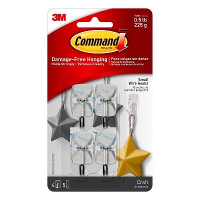 Command Small Sized Wire Hooks (4 Hooks/5 Strips) - Clear | Target