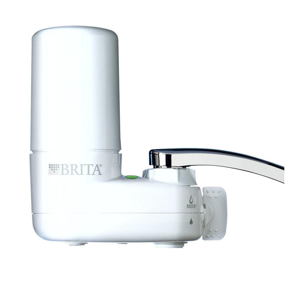 Brita Faucet Mount Water Filtration System, BPA Free, White | The Home Depot