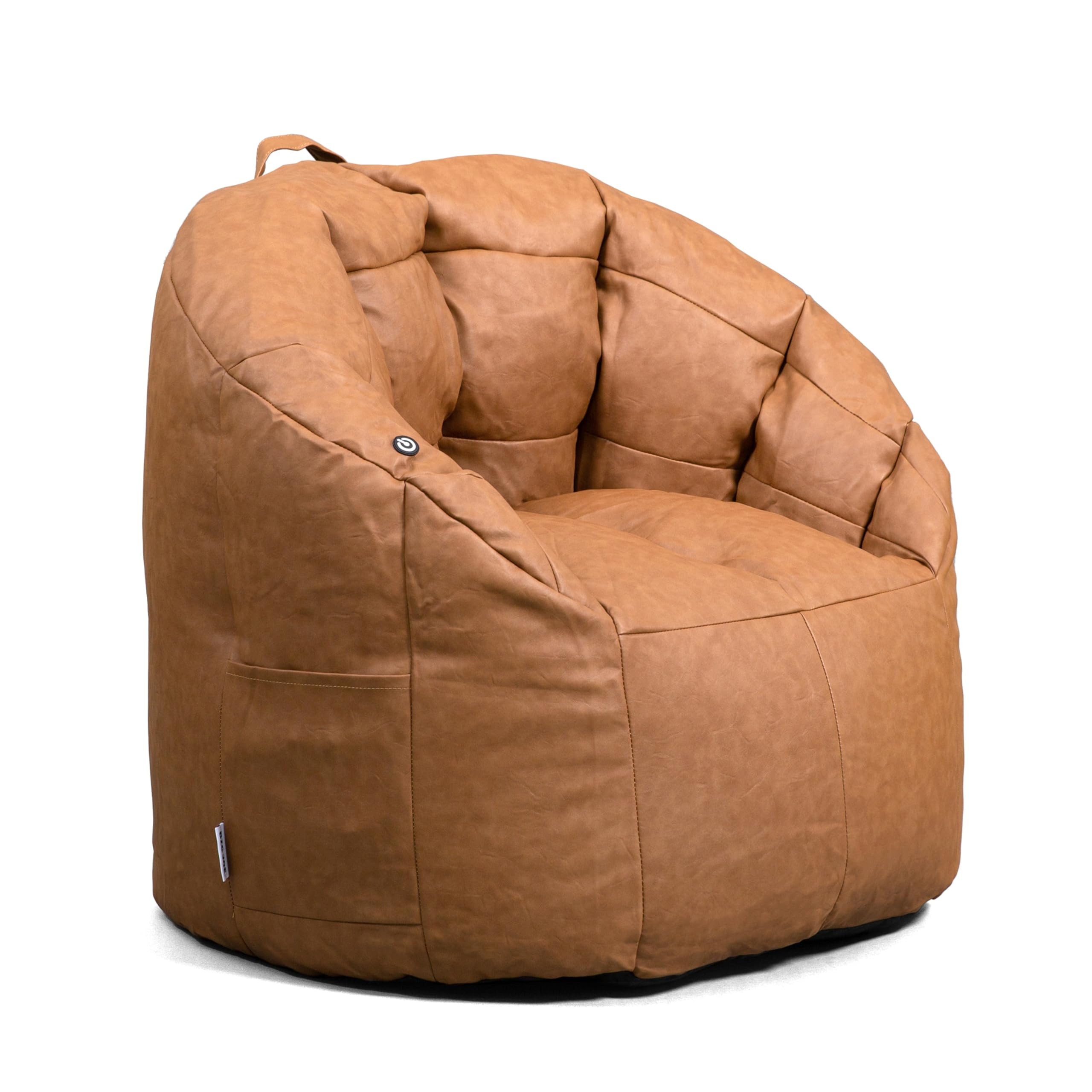 Big Joe Milano Beanbag Chair with Vibe Caramel Montana Leather | Amazon (US)