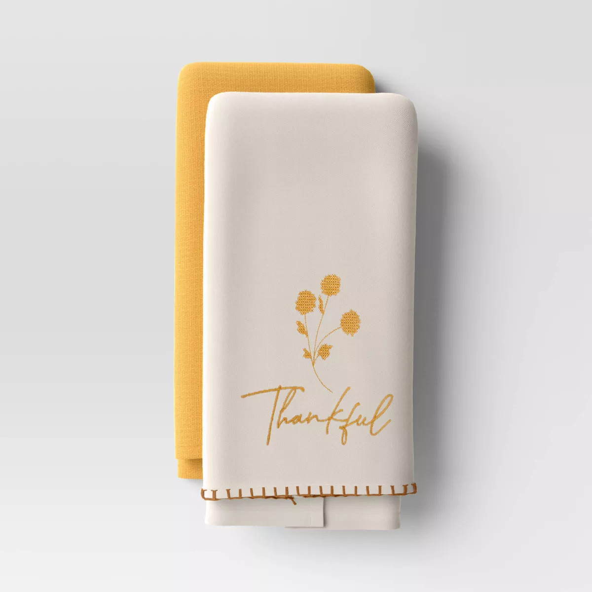 2pc Flower Kitchen Towel Set Gold - Threshold™ | Target