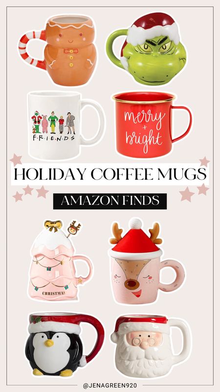 Holiday Mugs | Christmas Mugs | Christmas Coffee Cups | Santa Mug | Reindeer Mug | Friends Mug 

#LTKSeasonal #LTKHoliday #LTKunder50
