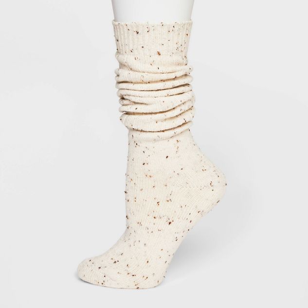 Women's Cotton Ribbed Fleck Slouch Crew Socks - Universal Thread™ 4-10 | Target
