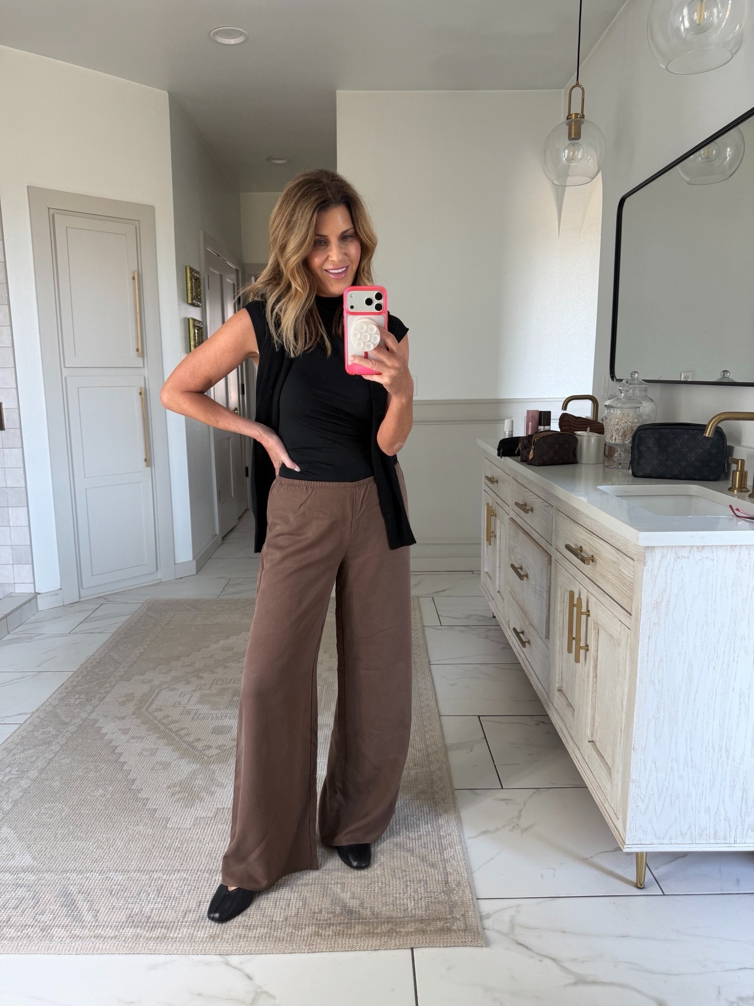 Small pants 
Small tank
Medium sweater

#LTKOver40 #LTKTravel #LTKootd