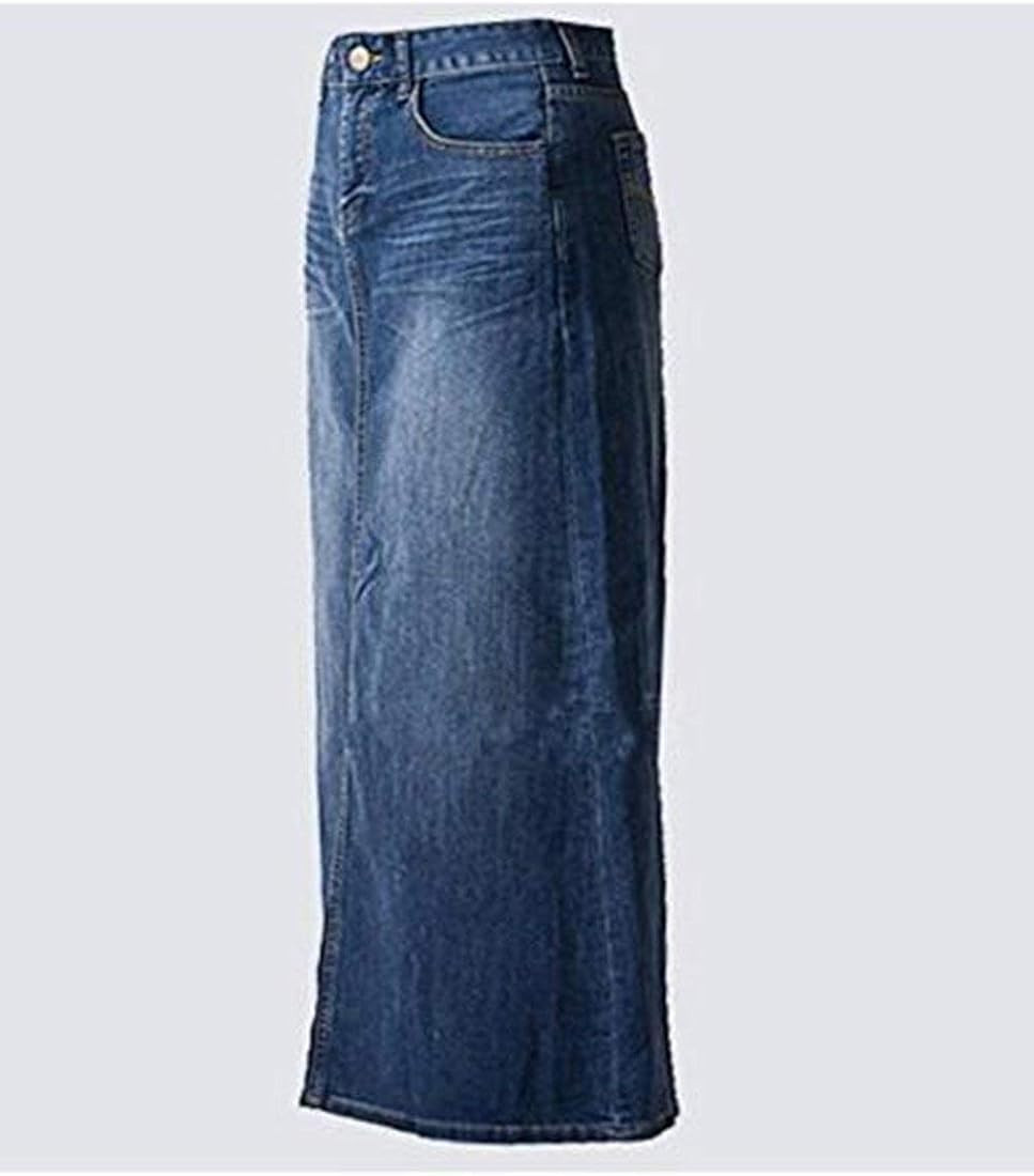 Women's Maxi Pencil Jean Skirt- High Waisted A-Line Long Denim Skirts for Ladies- Blue Jean Skirt | Amazon (US)