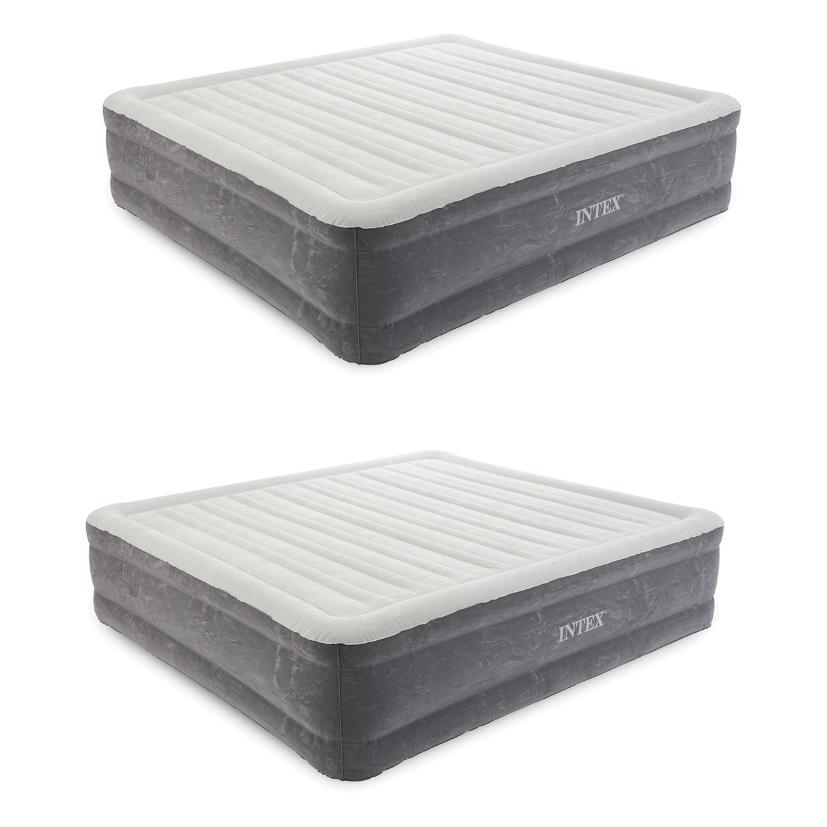 Intex 18" Inflatable Elevated Air Mattress Bed w/Built In Pump, King (2 Pack) - Gray | Macy's