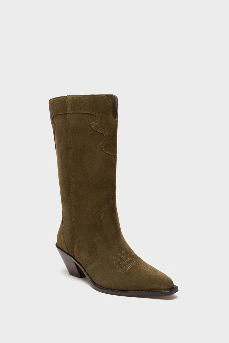 Dark Olive Suede Wilson Cowboy Boots | Tuckernuck (US)