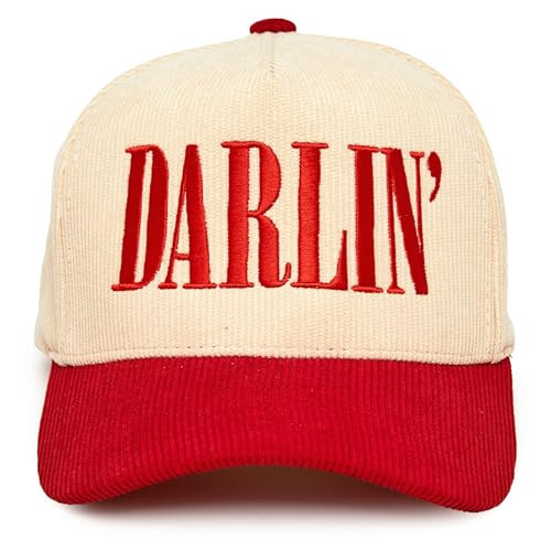 Two Tone Vintage Corduroy Snapback Hat - Darlin' - Red/Beige | Amazon (US)