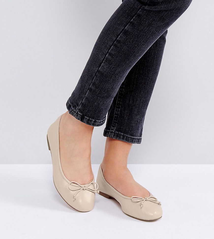 ASOS LIFESAVER Wide Fit Leather Ballet Flats | ASOS UK