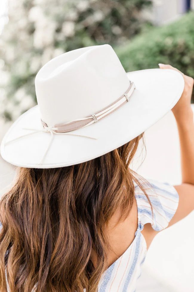 Excited For You Ivory Wide Brim Fedora Hat | The Pink Lily Boutique