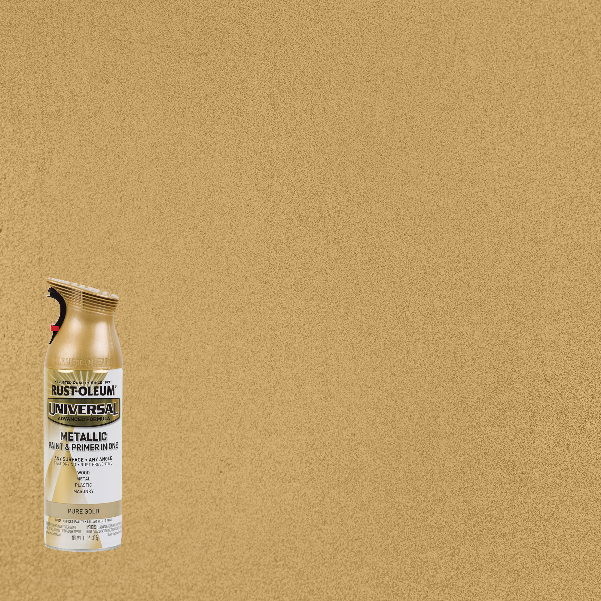 Rust-Oleum Universal Gloss Pure Gold Metallic Spray paint and primer in one ( NET WT. 11.0-oz ) | 245221 | Lowe's