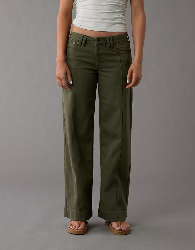 AE Dreamy Drape Stretch Low-Rise Baggy Wide-Leg Pant | American Eagle Outfitters (US & CA)