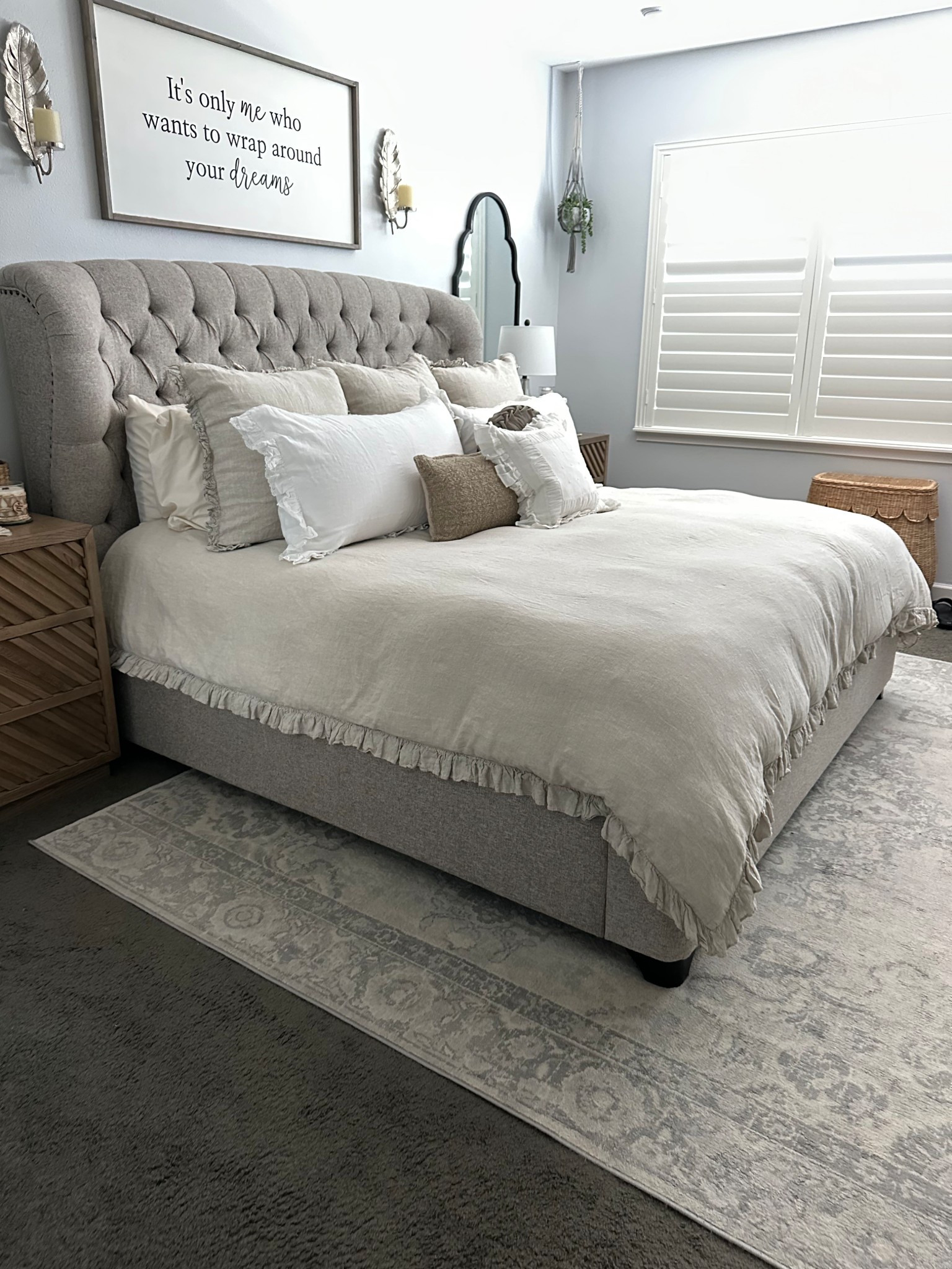 Cozy master bedroom ready for spring with new bedding #masterbedroom #linenbedding #bedding #masterbedroomideas #neutralbedding #decorideas #cozyhome 

#LTKHome #LTKStyleTip #LTKSeasonal