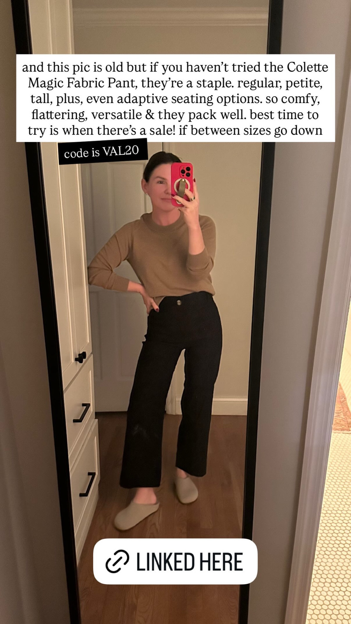 this pic is old but if you haven't tried the Colette Magic Fabric Pant, they're a staple. regular, petite, tall, plus, even adaptive seating options. so comfy, flattering, versatile & they pack well. best time to try is when there's a sale! if between sizes go down

code is VAL20

#LTKWorkwear #LTKootd #LTKSpringSale
